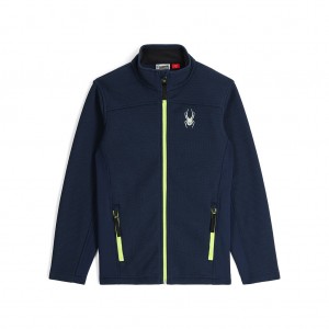 Chlapecké Fleece Bundy Spyder Bandit Full Zip Tmavě Blankyt | GNUMCF095