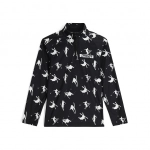 Chlapecké Fleece Bundy Spyder Ski Day Half Zip Černé | WBNLEV480