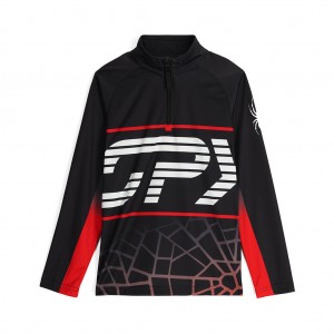 Chlapecké Fleece Bundy Spyder Web Half Zip Černé | AVWYMK950