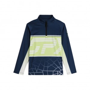 Chlapecké Fleece Bundy Spyder Web Half Zip Tmavě Blankyt | RLCHUT235