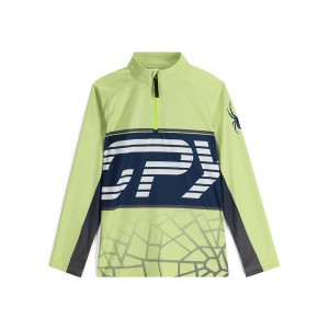 Chlapecké Fleece Bundy Spyder Web Half Zip Světle Zelene | IXQFZV021