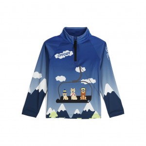 Chlapecké Topy Spyder Friends Half Zip Tmavě Blankyt | CIBSZU027