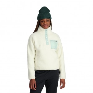 Dámské Fleece Bundy Spyder Cloud Pullover Bílé | SMXJIR843