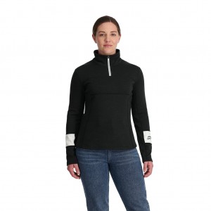 Dámské Fleece Bundy Spyder Speed Half Zip Černé | QOXHEZ279