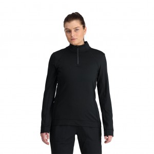 Dámské Topy Spyder Savona Half Zip Černé | MYSAWL562