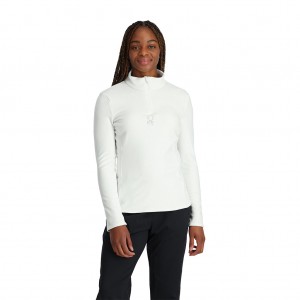 Dámské Topy Spyder Shimmer Bug Half Zip Bílé | KHPELI508