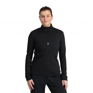 Dámské Topy Spyder Tempting Half Zip Černé | AYUEXT719