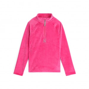 Dívčí Fleece Bundy Spyder Shimmer Bug Half Zip Růžové | IFSVQM168
