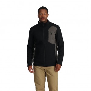 Pánské Fleece Bundy Spyder Bandit Full Zip Černé | OWPHJK329