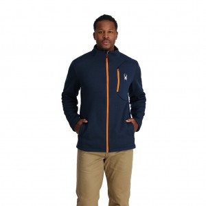 Pánské Fleece Bundy Spyder Bandit Full Zip Tmavě Blankyt | CJTGRL947