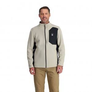 Pánské Fleece Bundy Spyder Bandit Full Zip Béžový | EBCWIP213