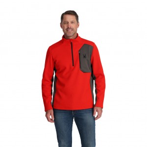 Pánské Fleece Bundy Spyder Bandit Half Zip Volcano | ICGNAU521
