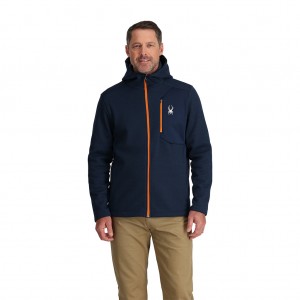Pánské Fleece Bundy Spyder Bandit S Kapucí Tmavě Blankyt | CEPBTD736