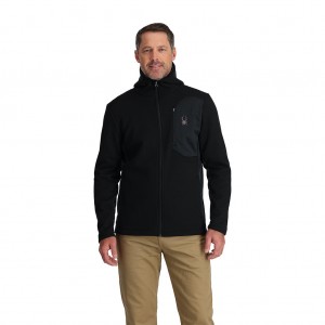 Pánské Fleece Bundy Spyder Bandit S Kapucí Černé | LRSXJZ075