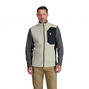 Pánské Fleece Bundy Spyder Bandit Vest Béžový | TVDWLZ584