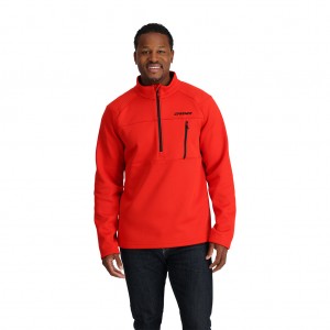 Pánské Fleece Bundy Spyder Encore Half Zip Volcano | YUPFKD917