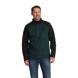 Pánské Fleece Bundy Spyder Encore Half Zip Šedé Zelene | RQLCZX254