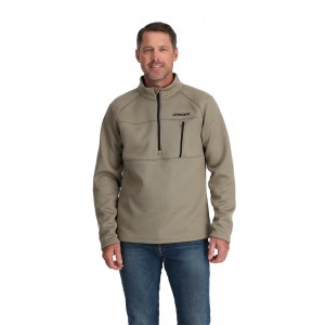 Pánské Fleece Bundy Spyder Encore Half Zip Šedé Hnědé | KNUTEG750