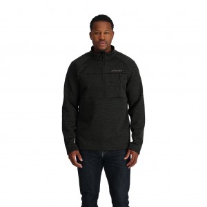 Pánské Fleece Bundy Spyder Encore Half Zip Černé | BOVCMF176