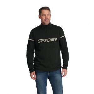 Pánské Fleece Bundy Spyder Speed Fleece Half Zip Černé | XWTYPD493