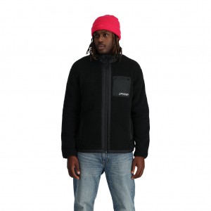 Pánské Fleece Bundy Spyder Unisex Sherman Full Zip Černé | MTCELU870