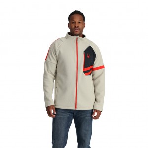 Pánské Fleece Bundy Spyder Wengen Bandit Full Zip Béžový | FUTGEC479