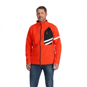 Pánské Fleece Bundy Spyder Wengen Bandit Full Zip Oranžové | TIYMHE842