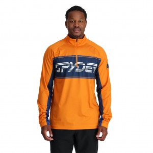 Pánské Topy Spyder Paramount Half Zip Saffron | WZELOM518