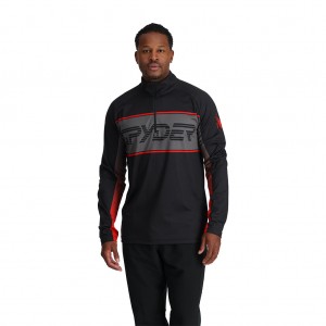 Pánské Topy Spyder Paramount Half Zip Černé | BCQRYA523