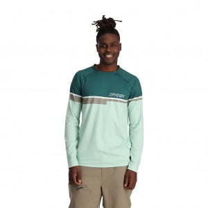 Pánské Topy Spyder Pump Crew Wintergreen | NVFUEC037