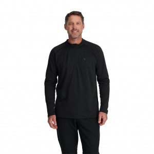 Pánské Topy Spyder Turner Half Zip Černé | YSPLQG723