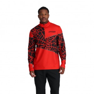 Pánské Topy Spyder Vital Half Zip Volcano | UBPYWG537