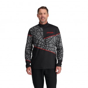 Pánské Topy Spyder Vital Half Zip Černé | XUYVKS673